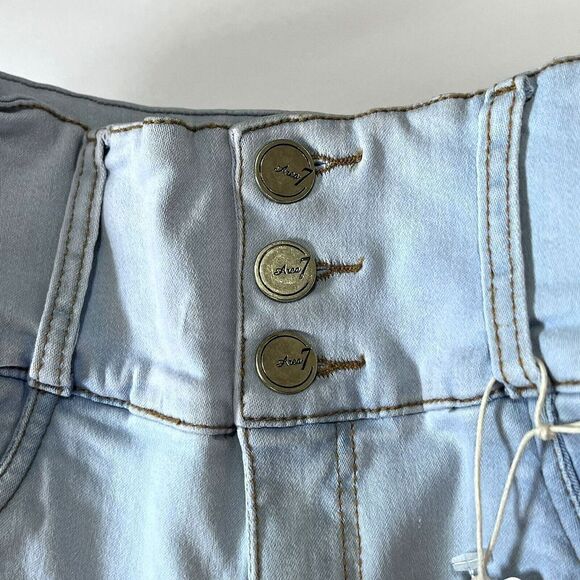 AREA‎ 7 Women's Light Blue Skinny Stretch Jeans with Braided Hem and Lift Effect - Picture 9 of 16